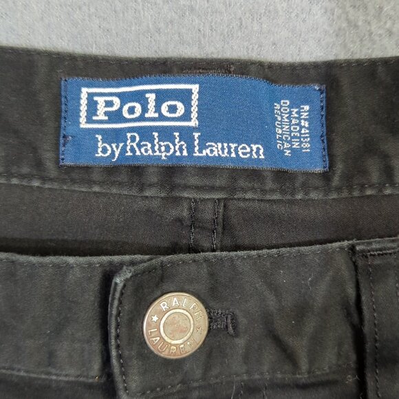 Polo Ralph Lauren Pants Men's 36x32 Fits 34x31 Black 5 Pocket Chino - Picture 9 of 12